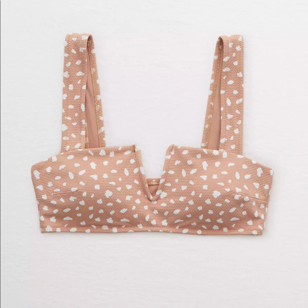 Aerie V Pique bandeau bikini top
